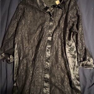 Victoria's Secret Black Lace Trench Coat